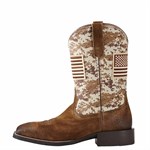 Ariat Men's Antigue Mocha Suede/Sand Camo Sport Patriot Western Boot - 11.5, D