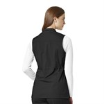 Wonderwink WonderFlex Women's Serenity Utility Zip Fashion Scrub Vest - 3XL,Black