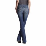 Ariat Women's Real Riding Mid Rise Entwined Boot Cut Jeans - Marine, 34, Regular