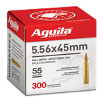 Aguila 5.56x45mm 62 Grain FMJ Rifle Ammunition, 300 rounds