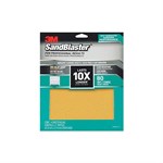 3m 9-Inch X 11-Inch SandBlaster 80 Grit Sandpaper With NO-SLIP GRIP Backing 4 Count