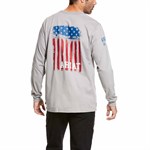 Ariat Men's FR Silver Fox Americana Long Sleeve Tee-M, Regular