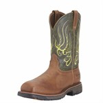 Ariat Men's Workhog Mesteno H2O Composite Toe Boot - Rust/Green, 10, EE