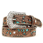 Ariat Turquoise Inlay Belt - Brown, 30