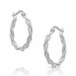 Montana Silversmiths Braided Rope Hoop Earrings