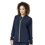 Carhartt Women's CrossFlex Knit Mix Zip Front Scrub Jacket - 3XL,Navy