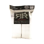 Real Ranch 6 Pack White Crew Socks, Size 10-13