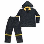 CLC 3-Piece Deluxe Black Nylon Rain Suit, L