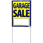 Hy-Ko  Products 24250 Garage Sale Bag Sign with Frame, 13-Inch x 29-Inch, Blue/Yellow