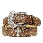 Ariat Scallop Cross Concho Inlay Belt