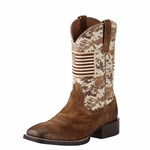 Ariat Men's Antigue Mocha Suede/Sand Camo Sport Patriot Western Boot - 11.5, D