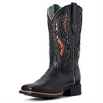 Ariat Women's Black Deertan Blackjack VenTEK Western Boot - 9,B