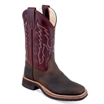 Jama Infant's Old West Brown Red Zip Boot - 4