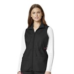 Wonderwink WonderFlex Women's Serenity Utility Zip Fashion Scrub Vest - 3XL,Black