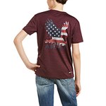 Ariat Kids Burgundy Eagle Flag Short Sleeve Tee - M