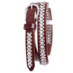 Kamberly Group Rhinestone and Metal Studded Western Leather Belt