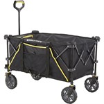 Gorilla Carts 7 Cubic Feet Foldable Utility Beach Wagon w/ Oversized Bed, Black