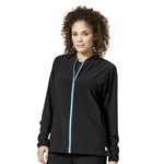 Carhartt Women's CrossFlex Knit Mix Zip Front Scrub Jacket - L,Black