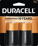 Duracell D Alkaline Battery, 2 Pack