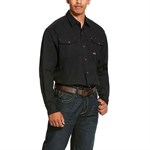 Ariat Men's Black Rebar Made Tough DuraStretch Classic Fit Work Shirt