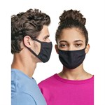 Hanes Black Wicking Cotton Mask, 10 pack