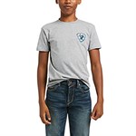 Ariat Kids Athletic Blue Logo Short Sleeve Tee