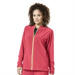 Carhartt Women's CrossFlex Knit Mix Zip Front Scrub Jacket - XS,Azalea