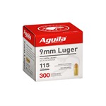 Aguila 9mm Luger 115 Grain FMJ Handgun Ammunition, 300 rounds