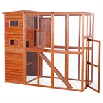 Trixie Pet Natura Wooden Fully Covered Cattery Cat Run Retreat