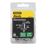 Stanley Aluminum Rivets, 3/16 in x 1/4 in, 50 pack