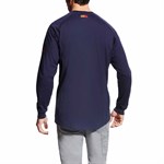 Ariat Men's FR Navy Air Henley Long Sleeve Tee-3XL, Tall