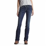 Ariat Women's R.E.A.L. Ocean Mid Rise Stretch Icon Stackable Staight Leg Jean - 28, Long