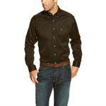 Ariat Men's Black Solid Twill Classic Fit Shirt - L