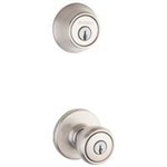 Kwikset Satin Nickel Tylo Non-Handed Combo Knob And Single Cylinder Deadbolt