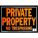 Midwest Fastener Private Property No Trespassing Sign, 10 x 14