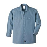 Dickies Men's Long Sleeve Shirt - Chambray, XL