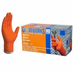 Gloveworks HD Orange Nitrile Industrial Latex Free Disposable Gloves - M