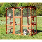 Trixie Pet Natura Wooden Fully Covered Cattery Cat Run