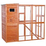 Trixie Pet Natura Wooden Fully Covered Cattery Cat Run Retreat