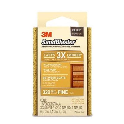 3M 320 Grit SandBlaster Between Coats Sanding Sponge Block