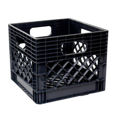 Incredible Plastics Black Milk Crate