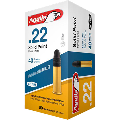 Aguila .22 LR 40 Grain Standard Velocity Rimfire Ammunition, 50 rounds