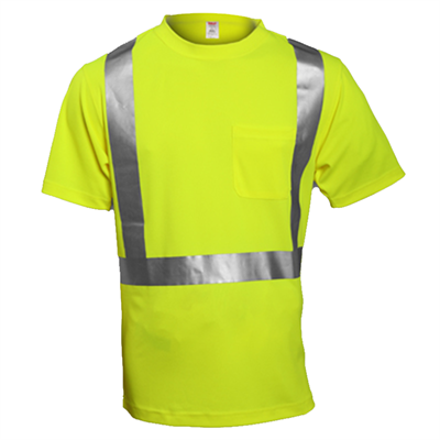 Tingley High Visibility Short Sleeve Tee Shirt with Pocket - L