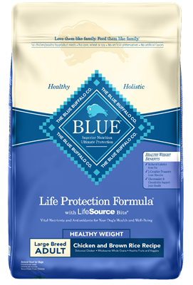 Blue Buffalo Life Protection Large Breed Healthy Weight Adult Chicken and Brown Rice, 30 lbs