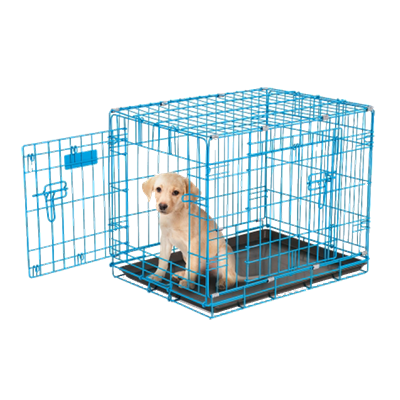 Petmate 24-in Blue 2-Door Wire Puppy Crate