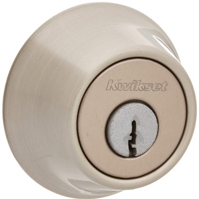 KWIKSET Security Single Cylinder Deadbolt, Satin Nickel