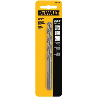 Dewalt Black Oxide Drill Bit, 21/64 in