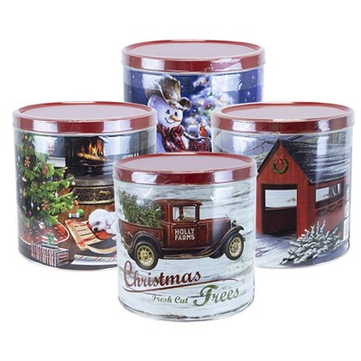 Holiday Popcorn Tin, Designs May Vary