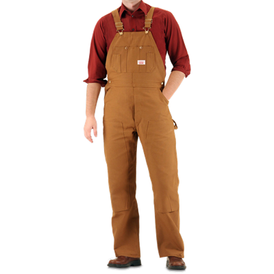 Round House Men's Brown Duck Bib Overall-40, 34