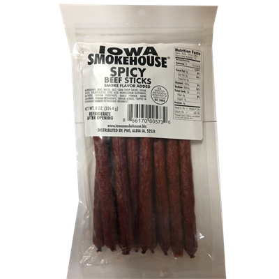 Iowa Smokehouse Spicy Beef Sticks, 8 oz